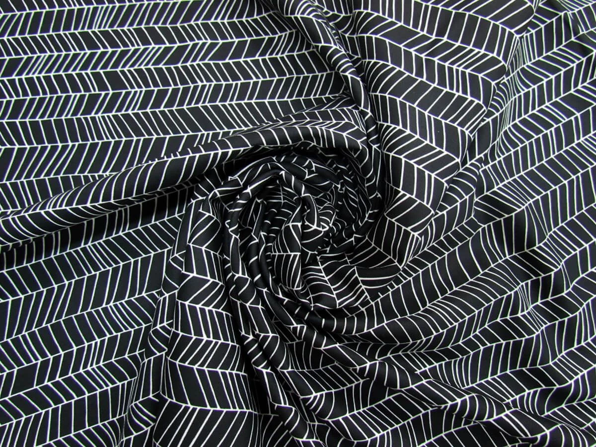 Monochrome Cotton- Odd Stripe- White On Black DV3665 5 Monochrome Cotton- Odd Stripe- White On Black DV3665 - Image 3