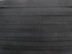 20mm Wide Ribbed Fold Over Elastic- Black #T033