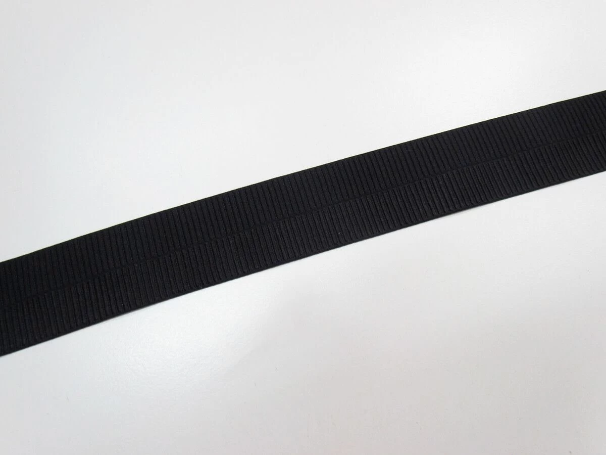 30mm Wide Ribbed Fold Over Elastic- Black #T034 4 30mm Wide Ribbed Fold Over Elastic- Black #T034 - Image 2