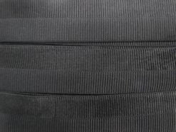 40mm Wide Ribbed Fold Over Elastic- Black #T035