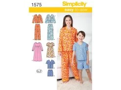 Simplicity Pattern S1575 Child's, Girl's And Boy's Loungewear- Size HH (3-4-5-6)