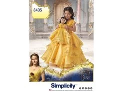 Simplicity Pattern S8405 Disney Beauty And The Beast Costume For Child And 18" Doll- Size A (3-4-5-6-7-8)