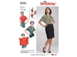 Simplicity Pattern S8452 Women’s Vintage Knit Blouse- Size A (S-M-L)