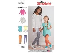 Simplicity Pattern S8566 Child's & Girls' Tunics & Leggings- Size HH (3-4-5-6)