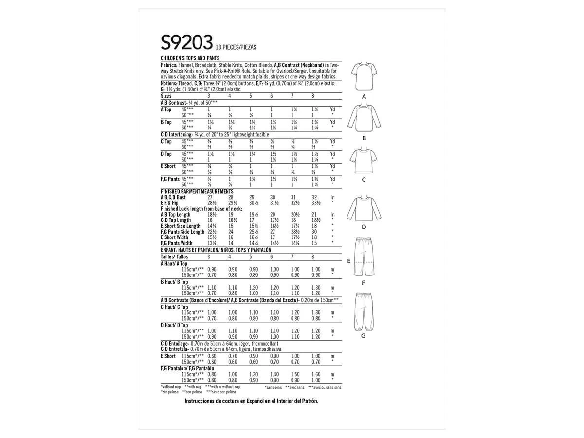 Simplicity Pattern S9203 Children's/Boys' Tops, Shorts And Pants- Size A (3-4-5-6-7-8) 4 Simplicity Pattern S9203 Children's/Boys' Tops, Shorts And Pants- Size A (3-4-5-6-7-8) - Image 2