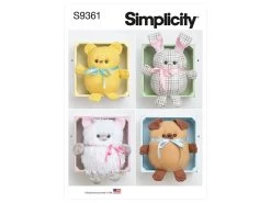Simplicity Pattern S9361 PLUSH ANIMALS- Size OS (ONE SIZE)