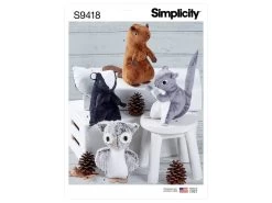 Simplicity Pattern S9418 STUFFED ANIMALS- Size OS (ONE SIZE)