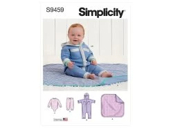 Simplicity Pattern S9459 BABY JMPST, PNT, BLANKET- Size A (XXS-XS-S-M-L)