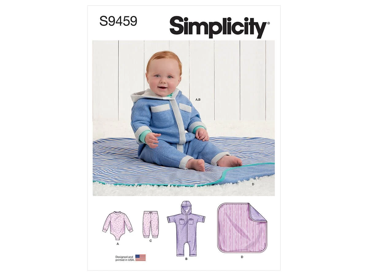 Simplicity Pattern S9459 BABY JMPST, PNT, BLANKET- Size A (XXS-XS-S-M-L) 3 Simplicity Pattern S9459 BABY JMPST, PNT, BLANKET- Size A (XXS-XS-S-M-L)