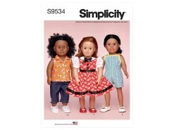 Simplicity Pattern S9534 18" Doll Clothes- Size OS (One Size Only)