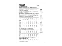 Simplicity Pattern S9626 Children's And Misses' Costume- Size A (S-M-L / XS-S-M-L-XL) -Clothing Fabrics Shop s9626 envelope back