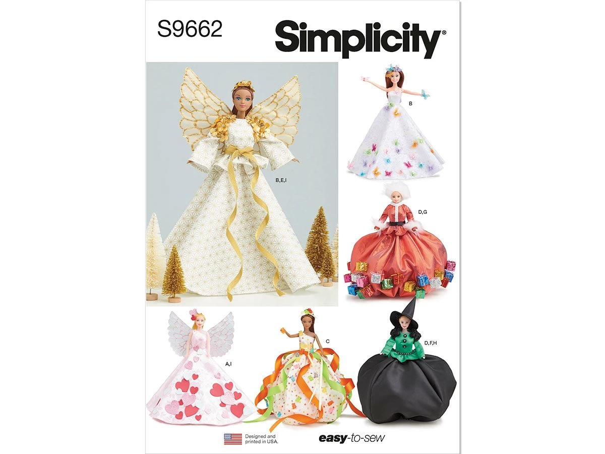 Simplicity Pattern S9662 HOLIDAY FASHION DOLL CLOTHES- Size OS (ONE SIZE) 3 Simplicity Pattern S9662 HOLIDAY FASHION DOLL CLOTHES- Size OS (ONE SIZE)