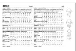 Simplicity Pattern S9702 Misses' Dress- Size Y5 (18-20-22-24-26) 5 Simplicity Pattern S9702 Misses' Dress- Size Y5 (18-20-22-24-26) -Clothing Fabrics Shop s9702 back