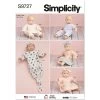 Simplicity Pattern S9727 15" Baby Doll Clothes, Hat And Headband- Size OS (ONE SIZE) -Clothing Fabrics Shop s9727 main