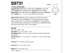 Simplicity Pattern S9731 Stuffed Bear By Carla Reiss Design- Size OS (ONE SIZE) -Clothing Fabrics Shop s9731 back